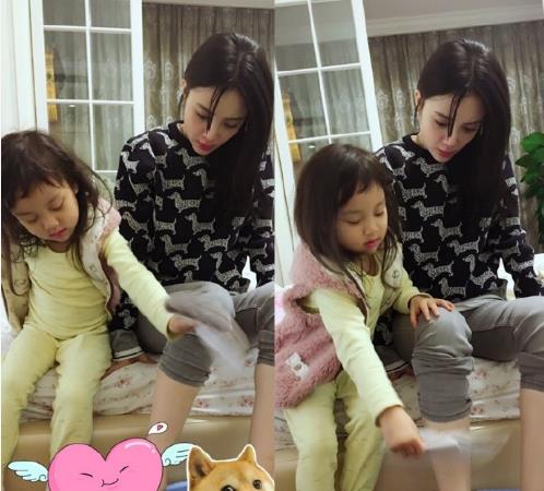 李小璐、甜馨母女